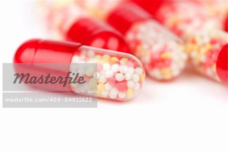 tablets closeup isolated on a white