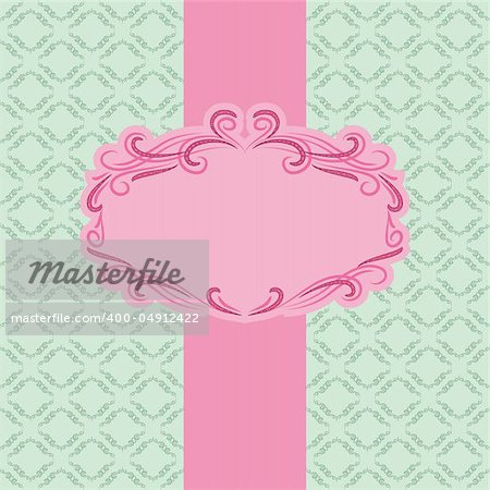 Template frame design for greeting card . Background - seamless pattern.