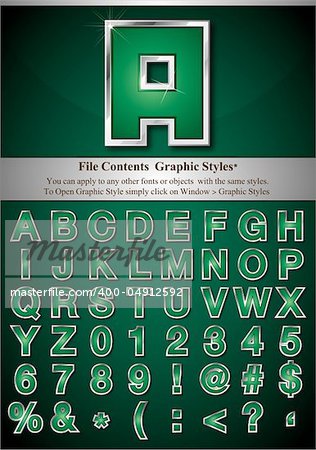 File Contents Graphic Styles. You can apply to any other fonts or objects with the same styles. To Open Graphic Style simply click on Window Menu > Graphic Styles