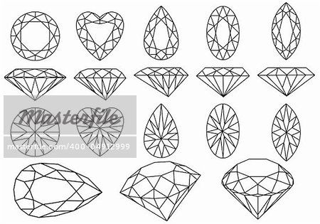 set of diamond gemstone, vector illustration