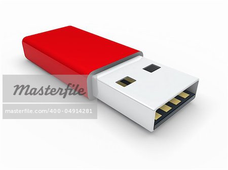 3d usb stick red memory plug data