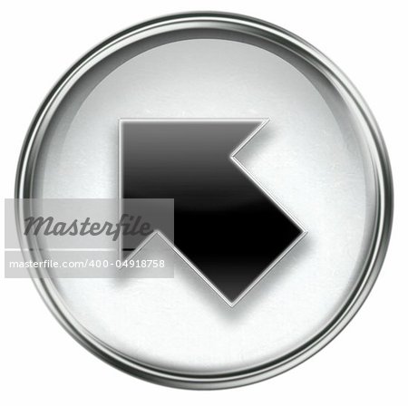 Arrow icon grey, isolated on white background.