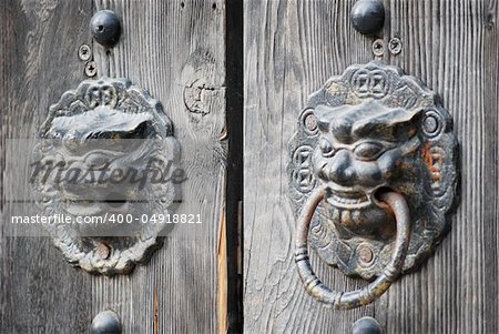 Bronze lion’s head handles -  Shanghai - Republic of China