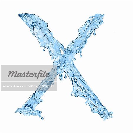 alphabet made of frozen water - the letter X