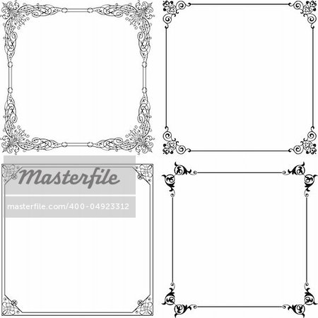 Decorative frames  on white