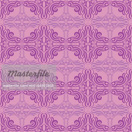 Seamless violet pattern on a pink background.