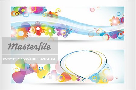two color banners, abstract vector
