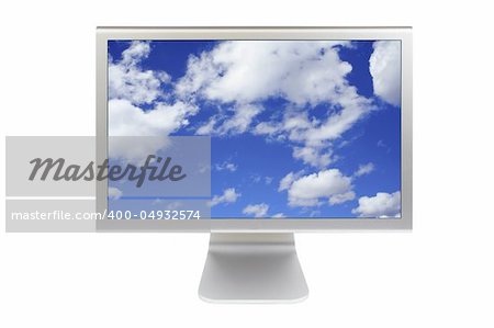 A flat panel lcd computer monitor isolated on white background