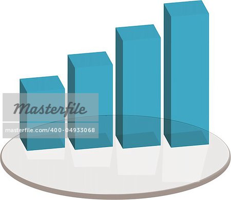 A bar graph in blue that can be used in business