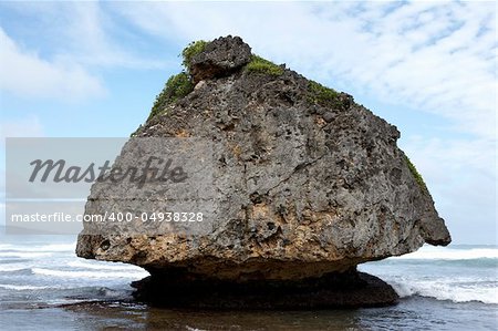 rock formation on the atlantic coastline Bathsheba Cattlewash beach Barbados windward islands lesser antilles caribbean west indies