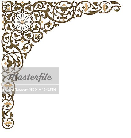 Leafy ornamental design element for frame
