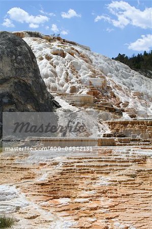 Terraced geyser at Mammoth Hot Springs.