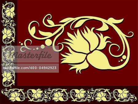 Floral border 04 - highly detailed floral ornaments as decorative border