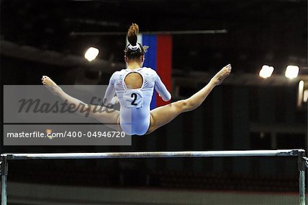 The gymnast carries out exercise