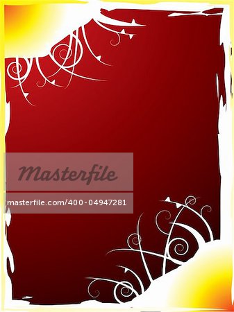 hot colors used in this abstract background with a floral slant