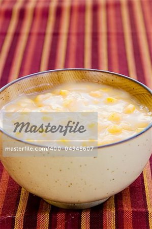 Caribbean style porridge made with corn. Shallow DOF.