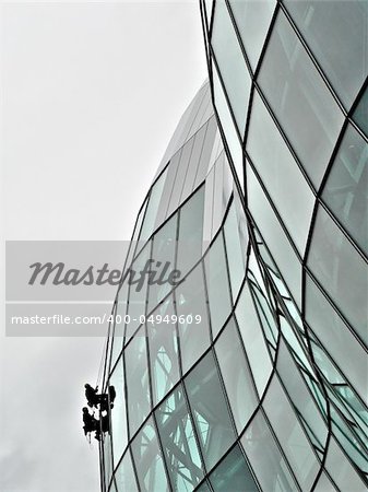 Extreme window cleaners at the Sage Gateshead