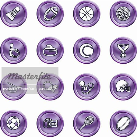 series of icons or design elements relating to sports