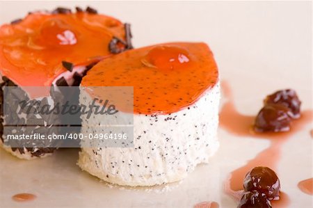 sponge-cakes and cherries