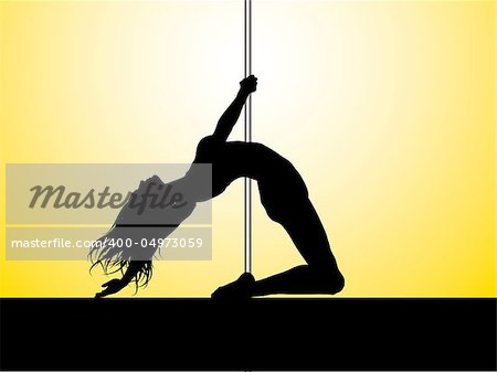 Silhouette of a pole dancer