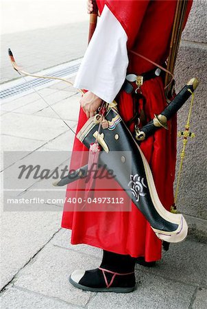 Close-up of a guard on duty at Gyeongbokgung Palace, Seoul, South Korea