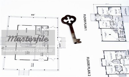 Key on home plan background