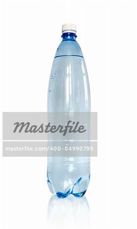 Bottle of water on white background