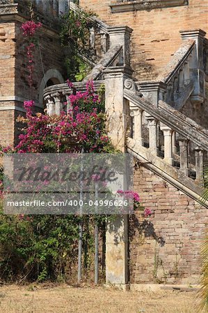 Exterior of an old Castle on Corfu island Greece