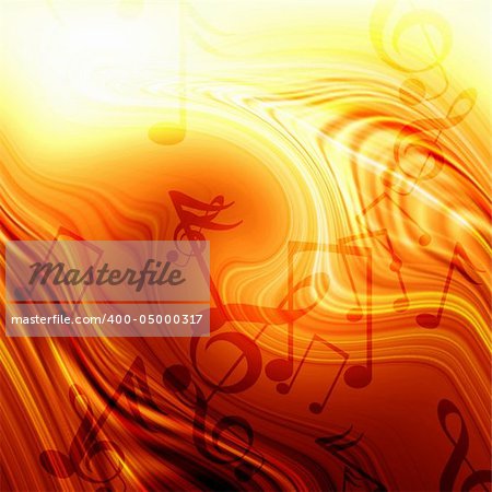 Abstract flowing fire background with music