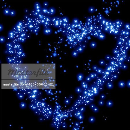 stars in the shape of a heart in the night sky