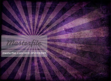 Radiating grunge background in purple and with a weathered effect