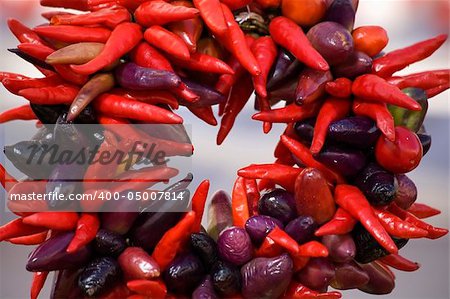 Round Red Spicy Hot Chili Peppers Wreath
