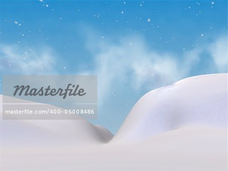 3d rendered illustration of a snowy landscape