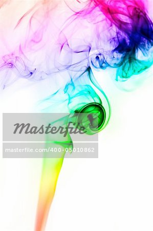 Colored Smoke with White Background