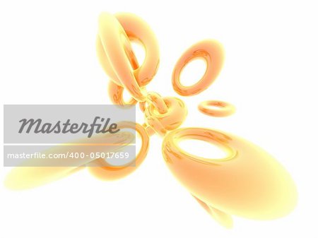 3d rendered illustration of abstract yellow rings
