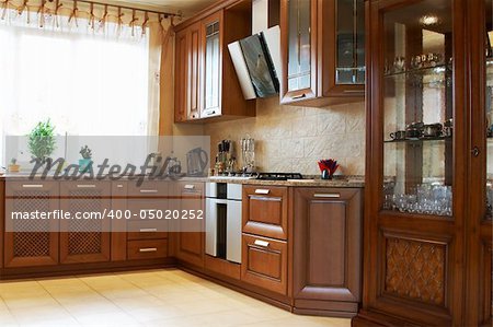 Beautiful and new kitchen in the modern house