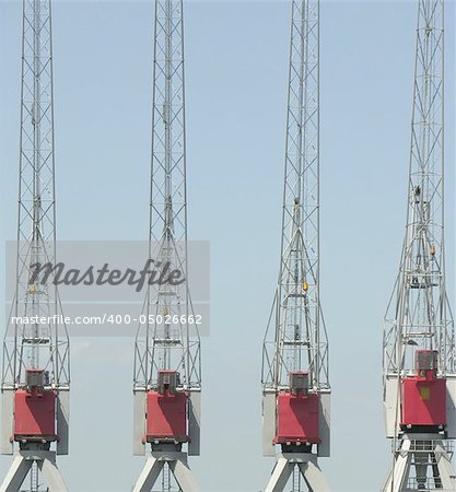 cranes in the harbour of rotterdam