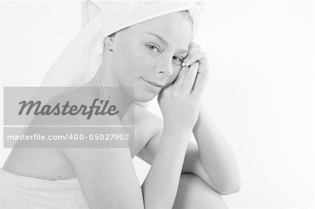 Studio portrait of a spa girl