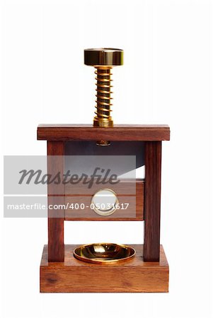 Decorative guillotine for cutting cigars isolated over white background