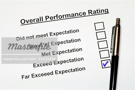 Overall Performance Rating Form checked the Far exceed expectation