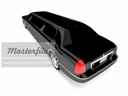 3d rendered illustration of a black limousine
