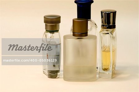 Mens Fragrances and perfumes bottle in white background