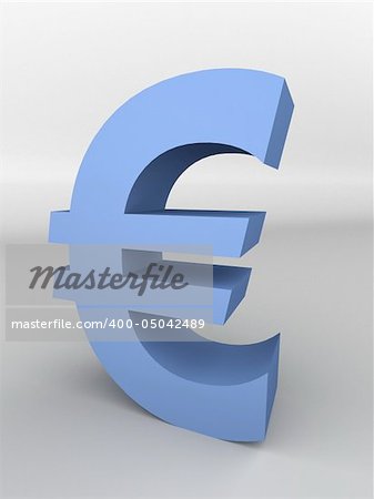 3d rendered illustration of a blue euro sign