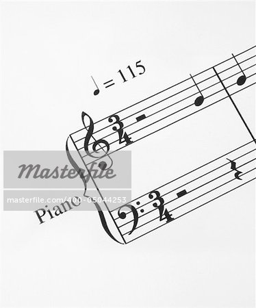 close-up of music note