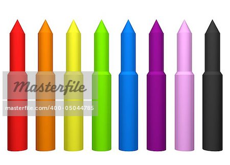 crayons or markers full set of bright colors