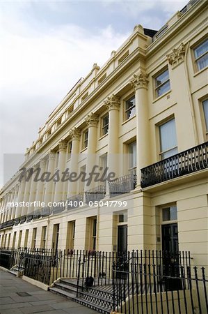 imposing regency architecture on brightons seafront, west sussex, england