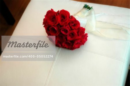 a bouquet of red roses for wedding