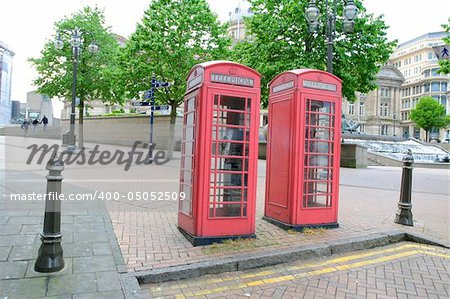 Old Telephone Box in Birmingham, Victoria square (England)