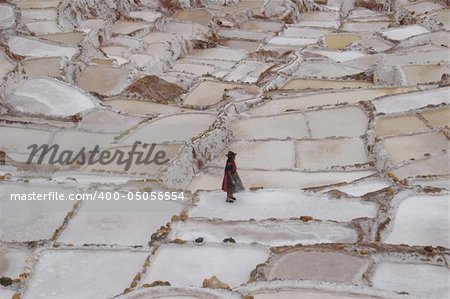 Woman in Inca Salt Mine, peru
