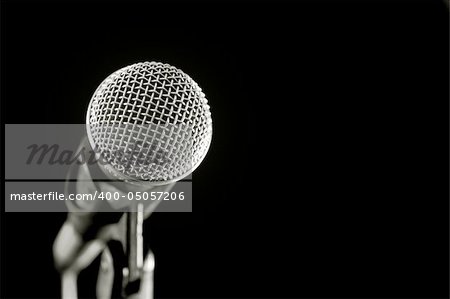 vocal microphone isolated on black